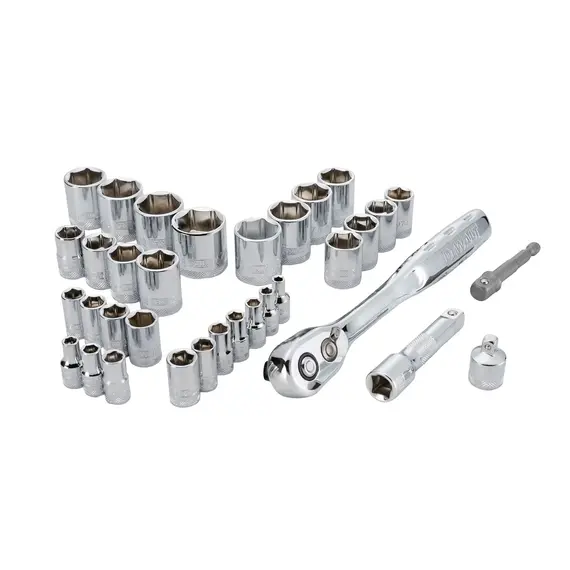 Set chei tubulare 1/4 si 3/8 inch DeWalt DWMT45034-0, 5-19 mm, 34 piese