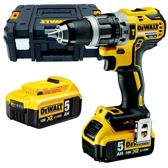 Set masina de gaurit si insurubat DeWalt DCD796P2-QW cu 2 acumulatori 5 Ah si incarcator