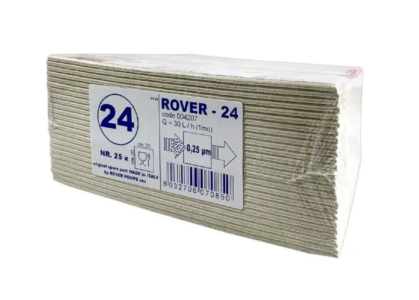 Placa filtranta Rover 24 20x20, dimensiune standard, filtrare vin sterila stransa (pentru imbuteliere)